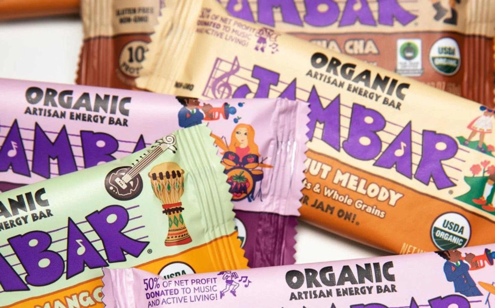 Organic Artisan Energy JamBars in different flavors