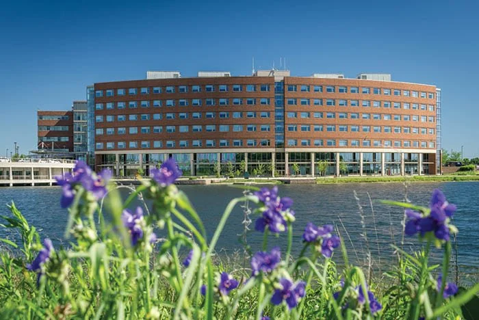 Advocate Sherman Hospital building from afar