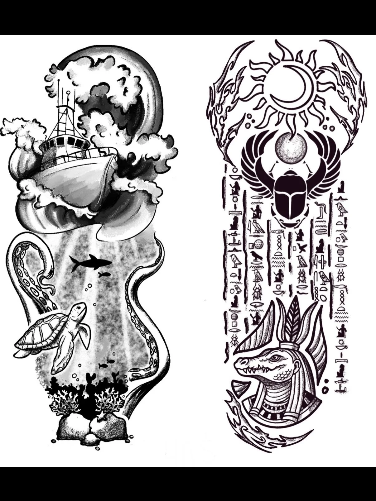 Tattoos I&rsquo;ve designed for my husband and friends 😗😗
&bull;
&bull;
&bull;
&bull;
#tattoo #design #blackandwhite #procreate