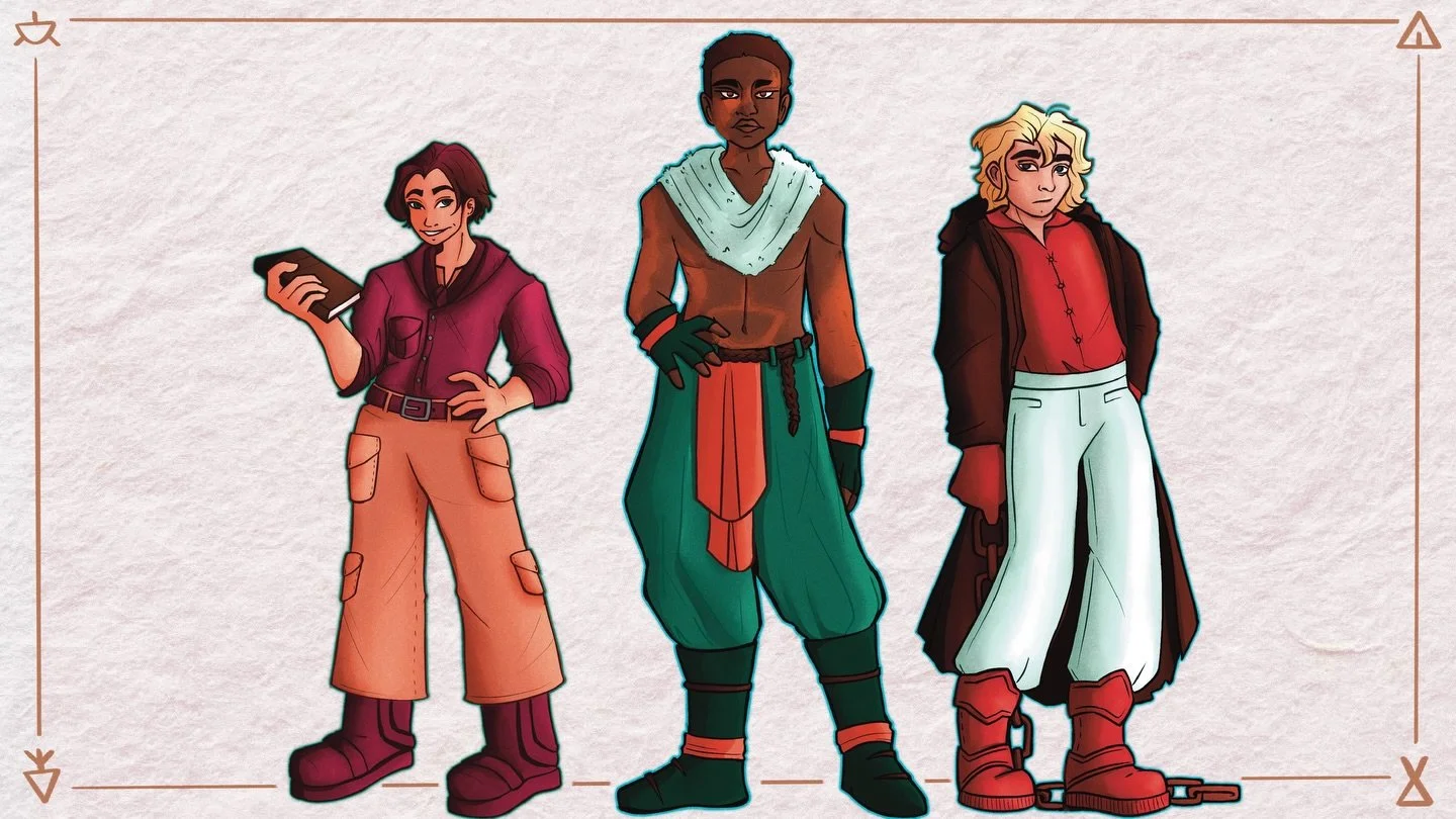 These are the Players in my current Dnd game I am Dming with my friends! From left to right there's Darwin, Samir, and then Quinn. 
&bull;
Sorry not sorry for being MIA for over a month now. Me and my husband found out that we are expecting our secon