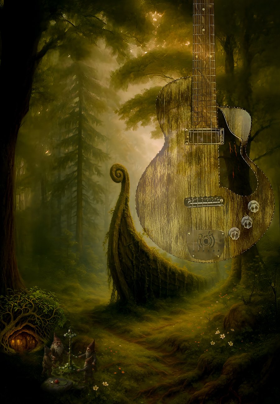Handcrafted guitars,  Jim Herlin, Stockholm, Swedish design, Scandinavian woods, folklore gnomes, vikingship,  midsummer, craft, allmoge, 
acoustic roots, electric guitar with an acoustic soul, Nymph guitar, Nymph, Arbolito