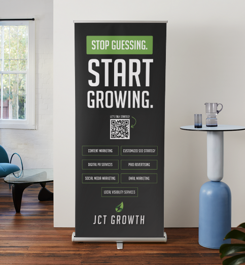 A high-impact retractable banner designed for visibility, clarity, and quick engagement in event settings.