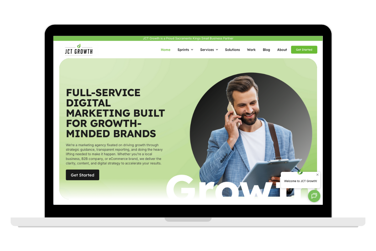 A growth-focused website designed to balance strong visual identity with clear messaging, intuitive navigation, and conversion-driven structure.