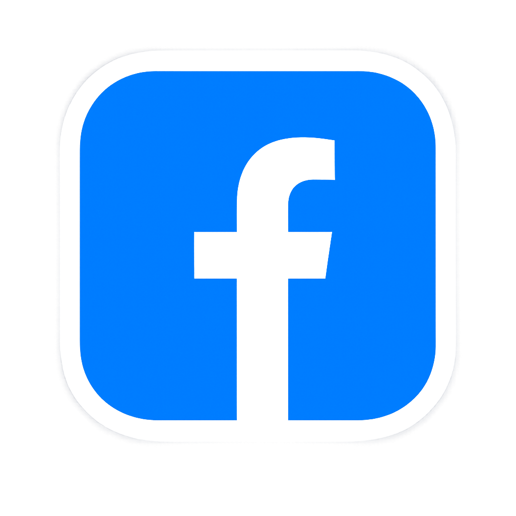 Facebook app icon with a blue background and white 'f' logo