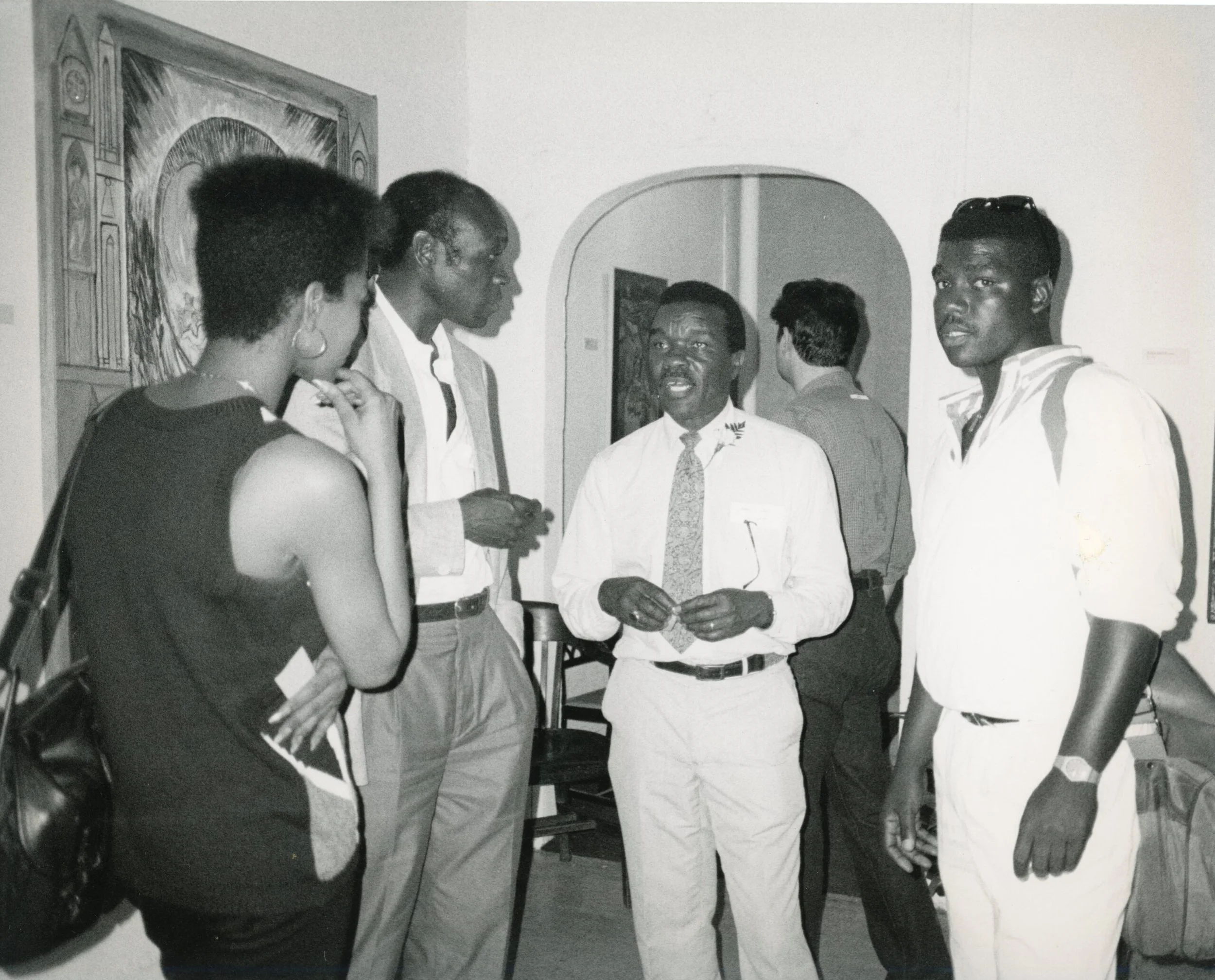Hutson with Amy Cupe, David Driskell, and Emmett Keith-Jones at the Kenkeleba Gallery, New York, 1986.