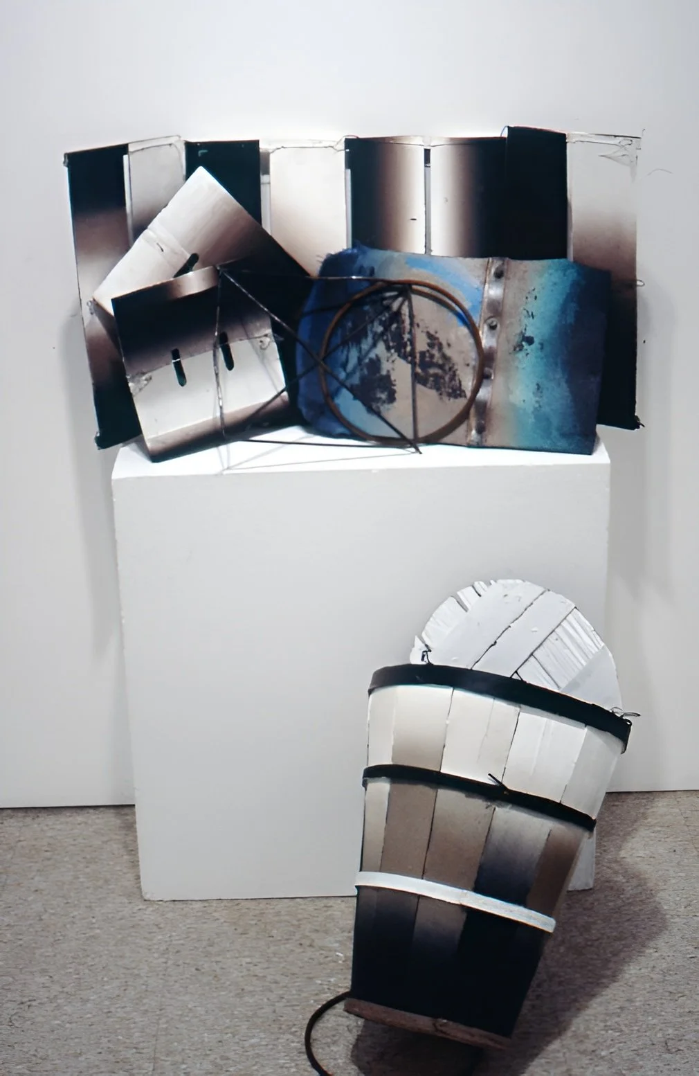 1983-1992, "Found and Painted Objects," Various Dimensions, Acrylic on Fruit Crates with Iron and Rubber Flap