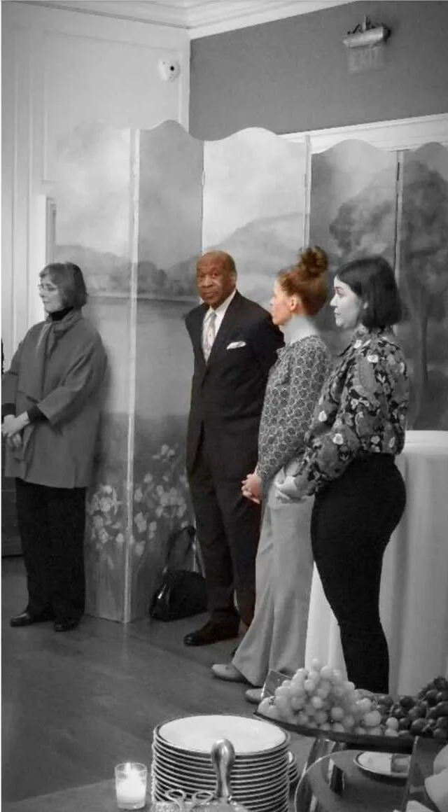Hutson with Former First Lady Francis Wolf, Gwen McComsey, and Unknown at Governor's Mansion, Harrisburg, Pennsylvania, 2020
