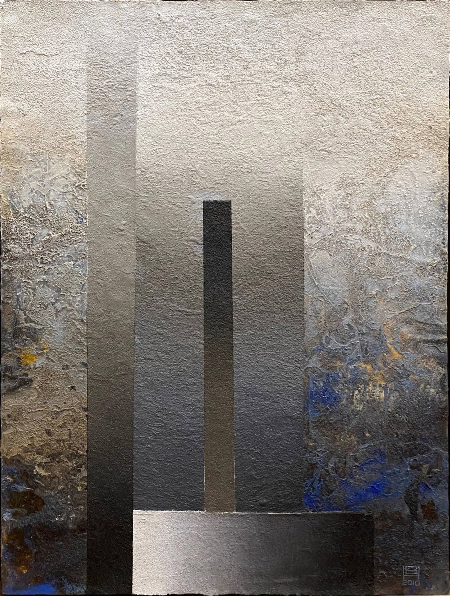 2010, "Composition #14-2 / 365 Series," 30 x 22 in., Mixed media on Handmade Paper mounted on Board (2)