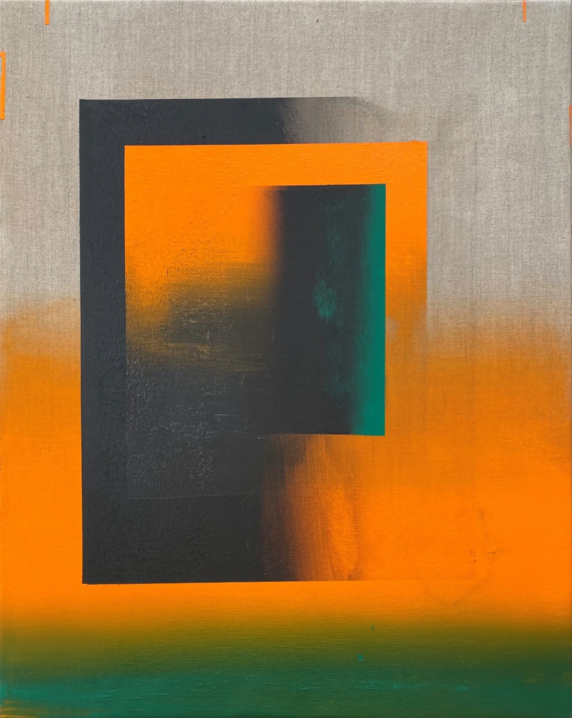 October 15, 2020, "Orange / Black," 30 x 24 in., Acrylic on Linen