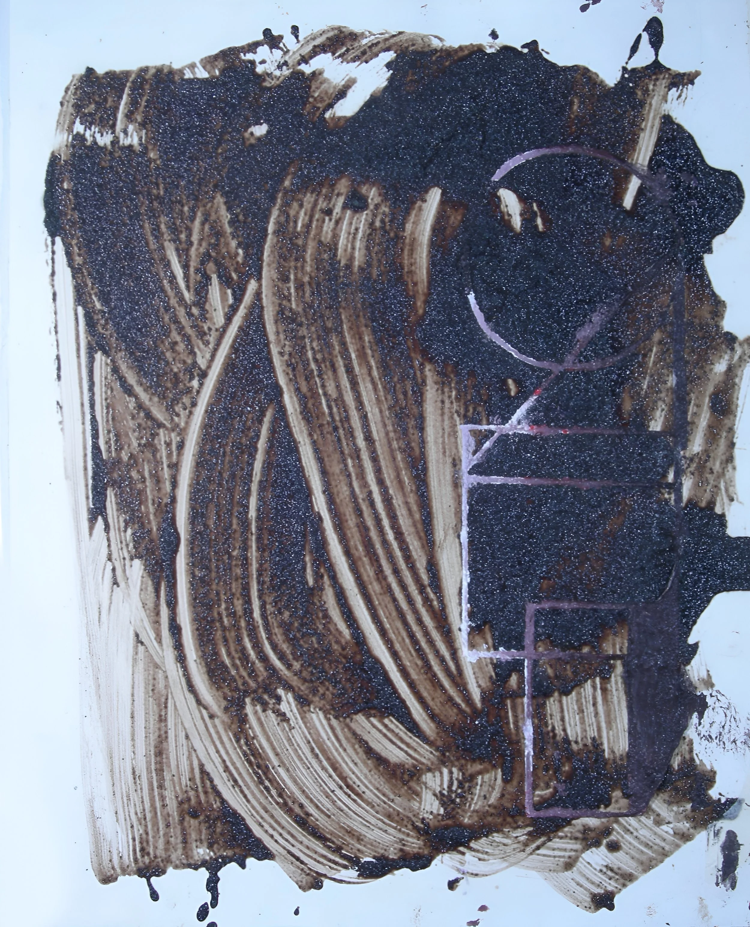 2012, "Havana Series #4," 20 1/8 x 16 1/8 in., Coffee Grounds, Jade Glue, and Matte Medium Acrylic on Paper