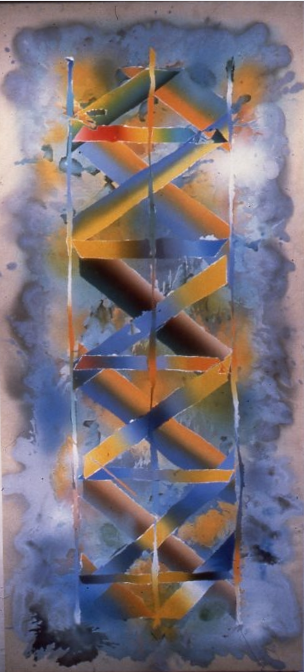 1980, "Sign at the Cross-roads," 94 x 42 in., Acrylic on Canvas