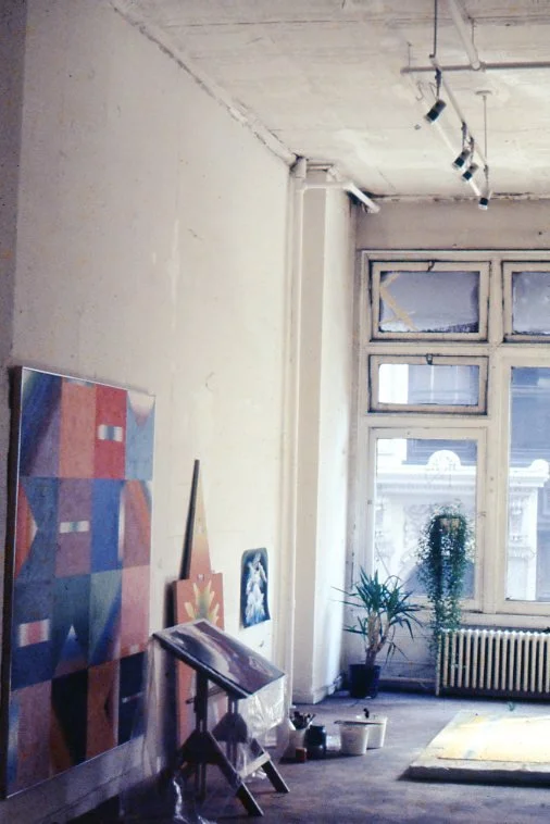 Paintings in Hutson's W. 20th Street Studio, NYC 1980.
