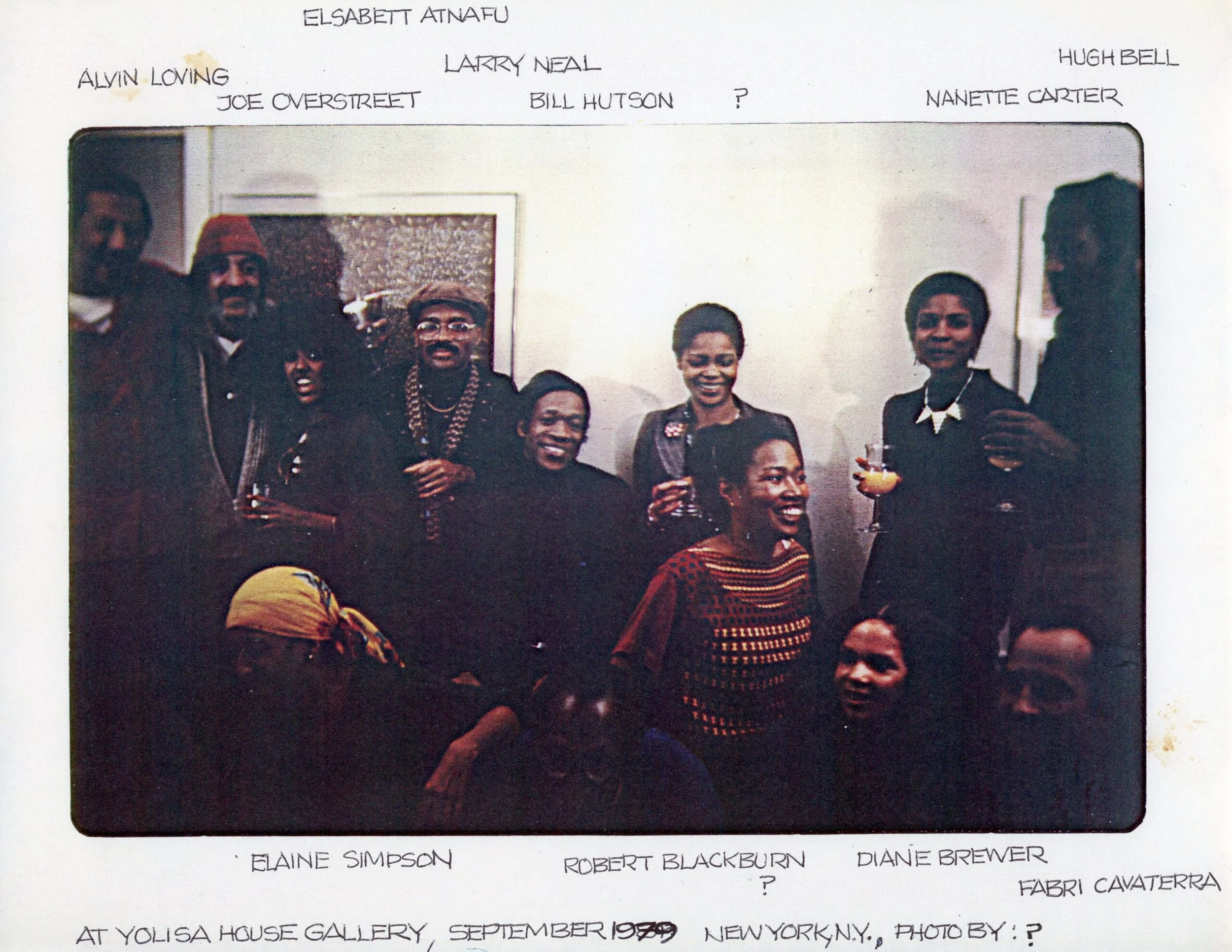Yolisa House Gallery September, 1979. Group Picture. Names handwritten by Hutson.