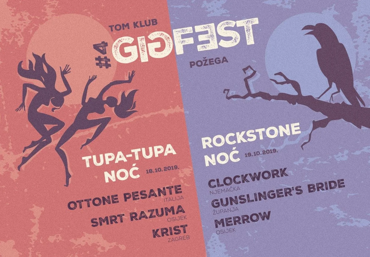 Event poster for GIDFEST, a two-night music festival in October 2019 divided into Tupa-Tupa Night and Rockstone Night.