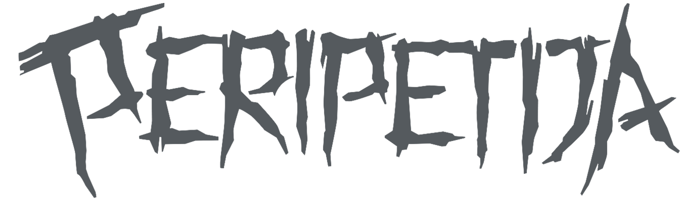 The word "Peripetija" written in a jagged, dark gray font.