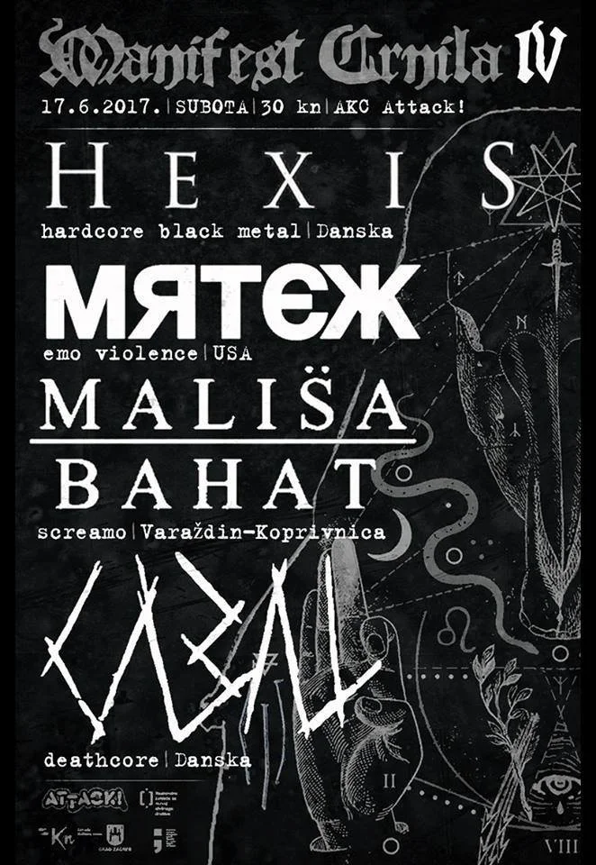 Black and white poster for Manifest Crnila IV.