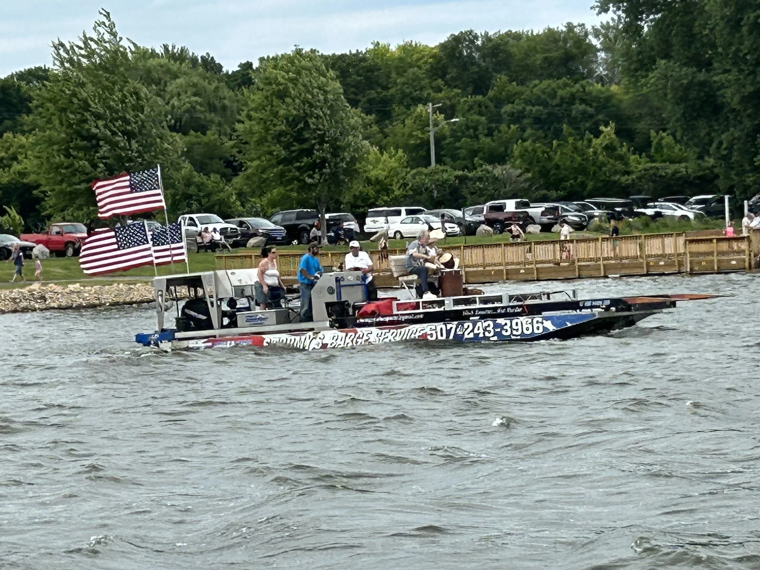 Rivers of Time Drum Duo on Stormy's Barge