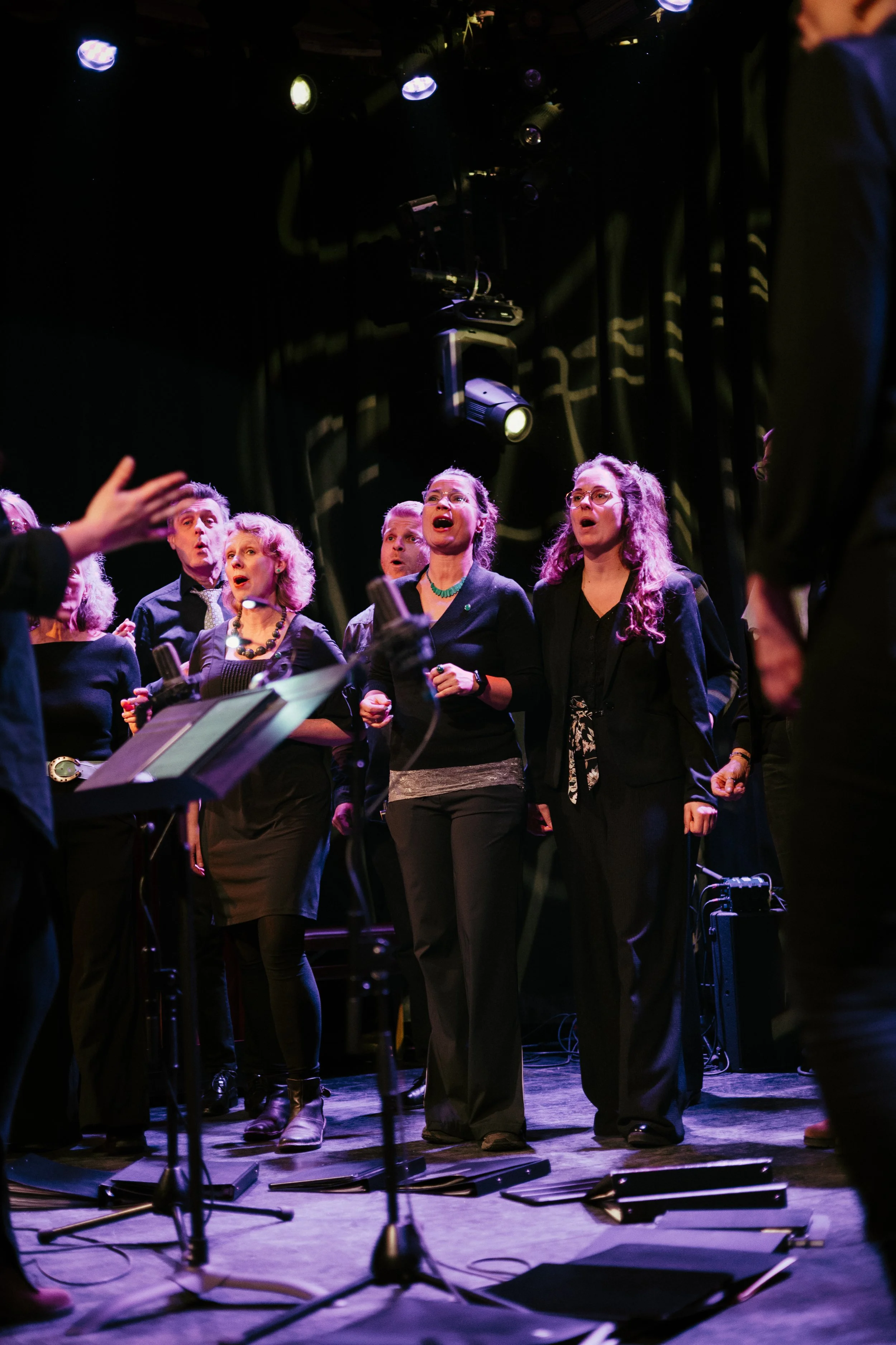 Dirigent Froukje de Kanter. Zingen in Almere. Zingen in Paradiso Amsterdam. Korendagen. Meerstemmig zingen. Koor Almere