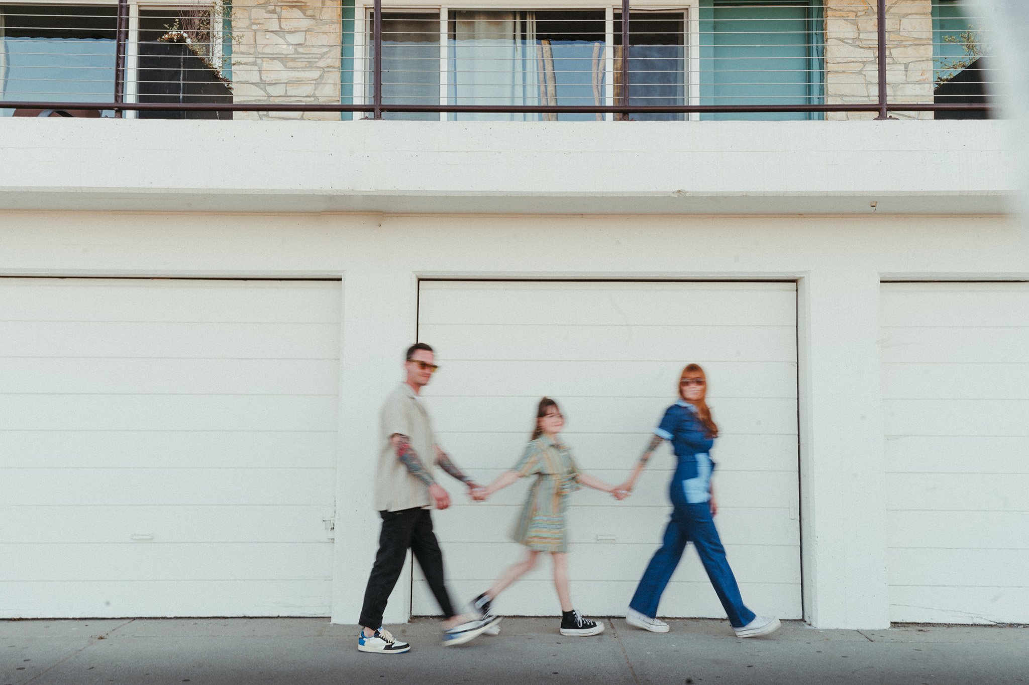Family walking and holding hands