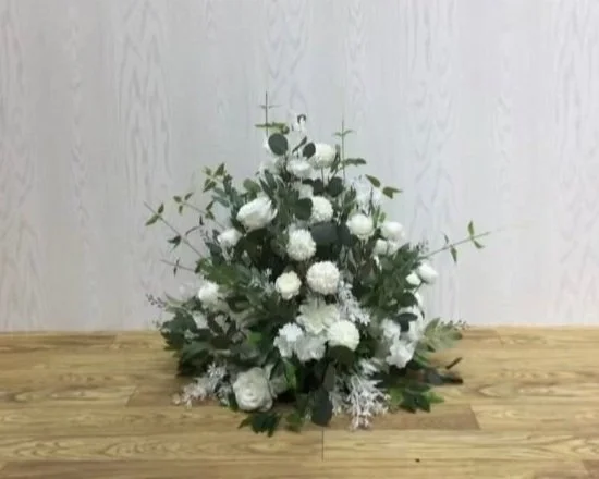 Wedding ceremony greenery aisle decor