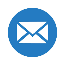 White envelope icon inside a blue circle