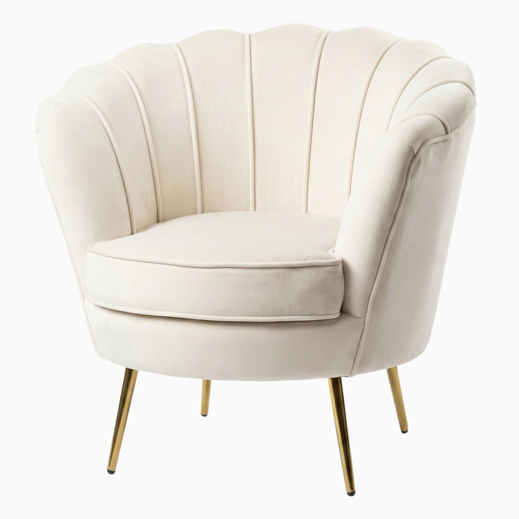 Ivory Scalloped Lounge Chair