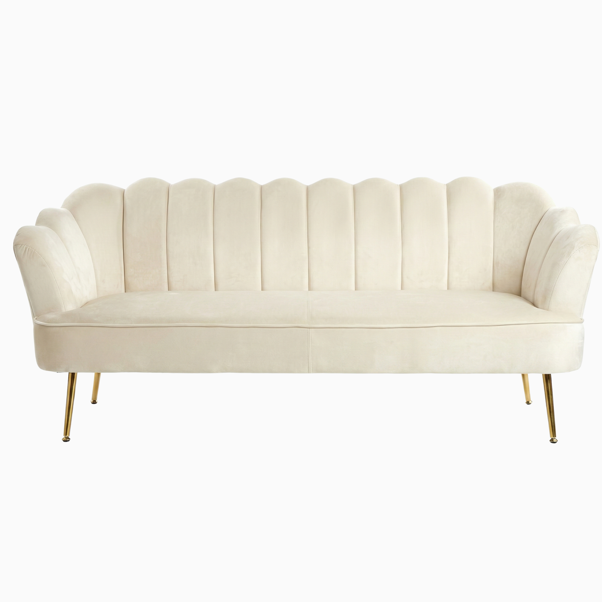 Ivory Velvet Sofa
