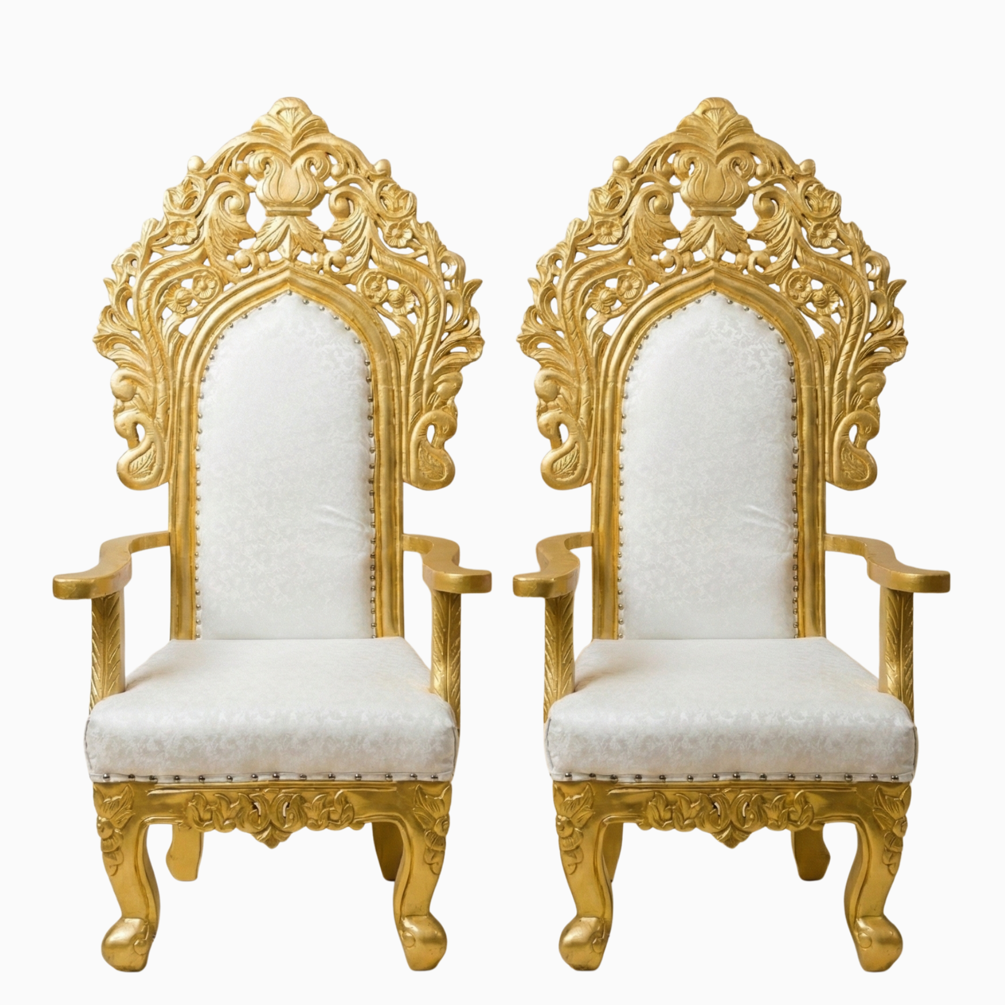 Gold Throne Chair with Armrest