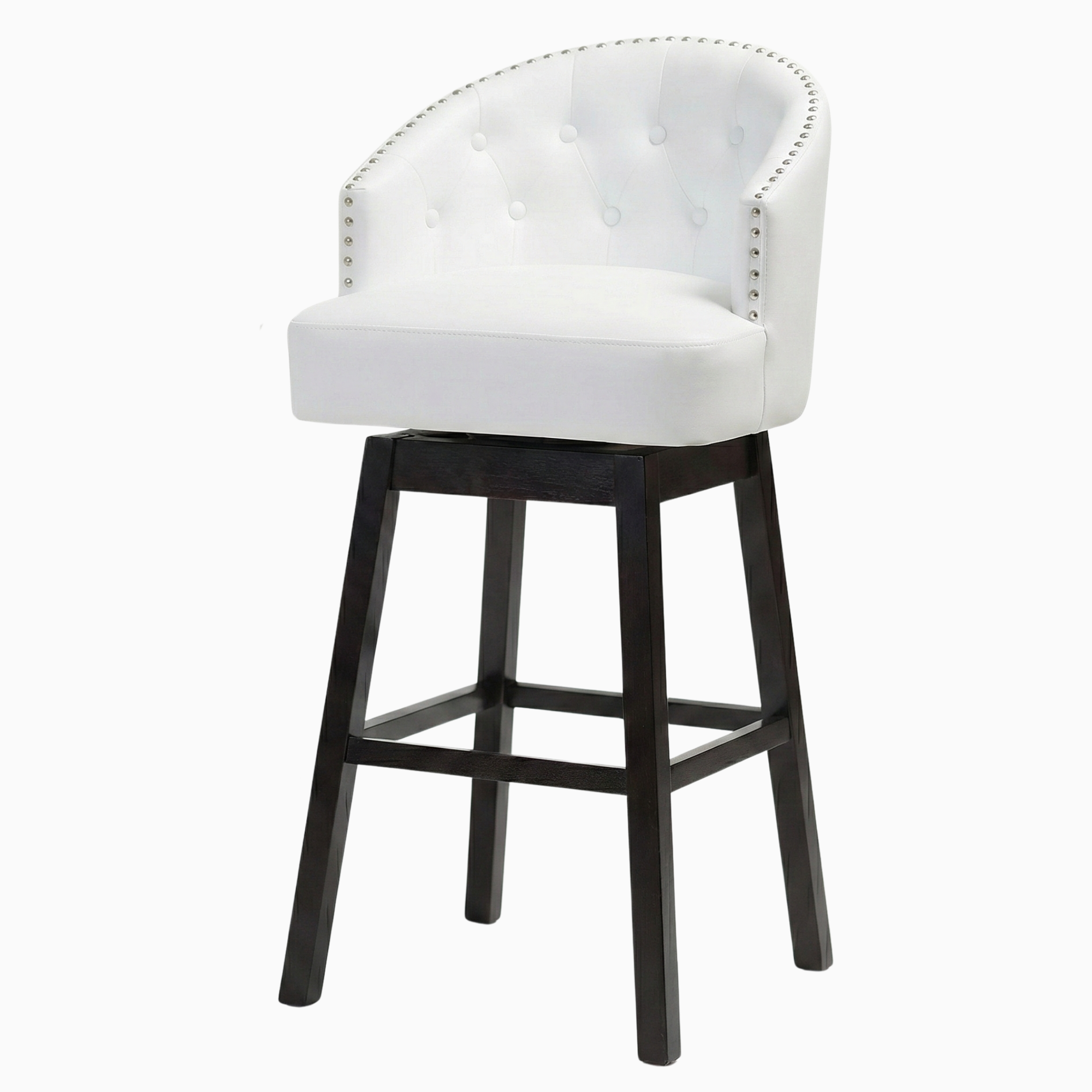 White Tufted Bar Stool