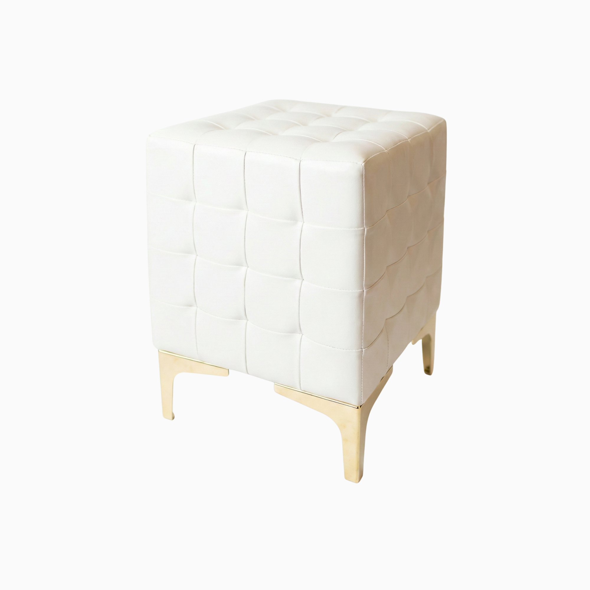 Small White Tufted Ottoman
