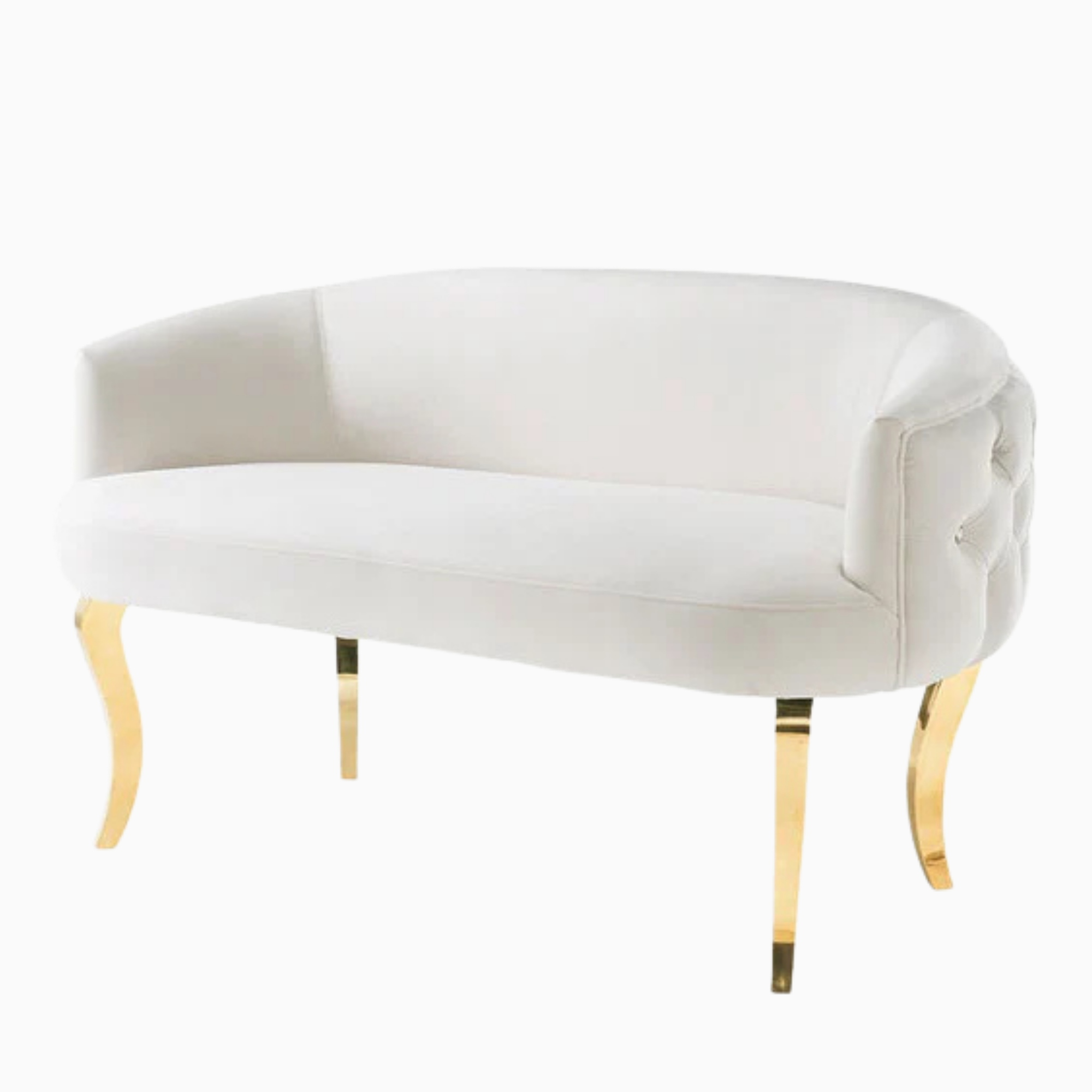 Ivory Velvet Loveseat