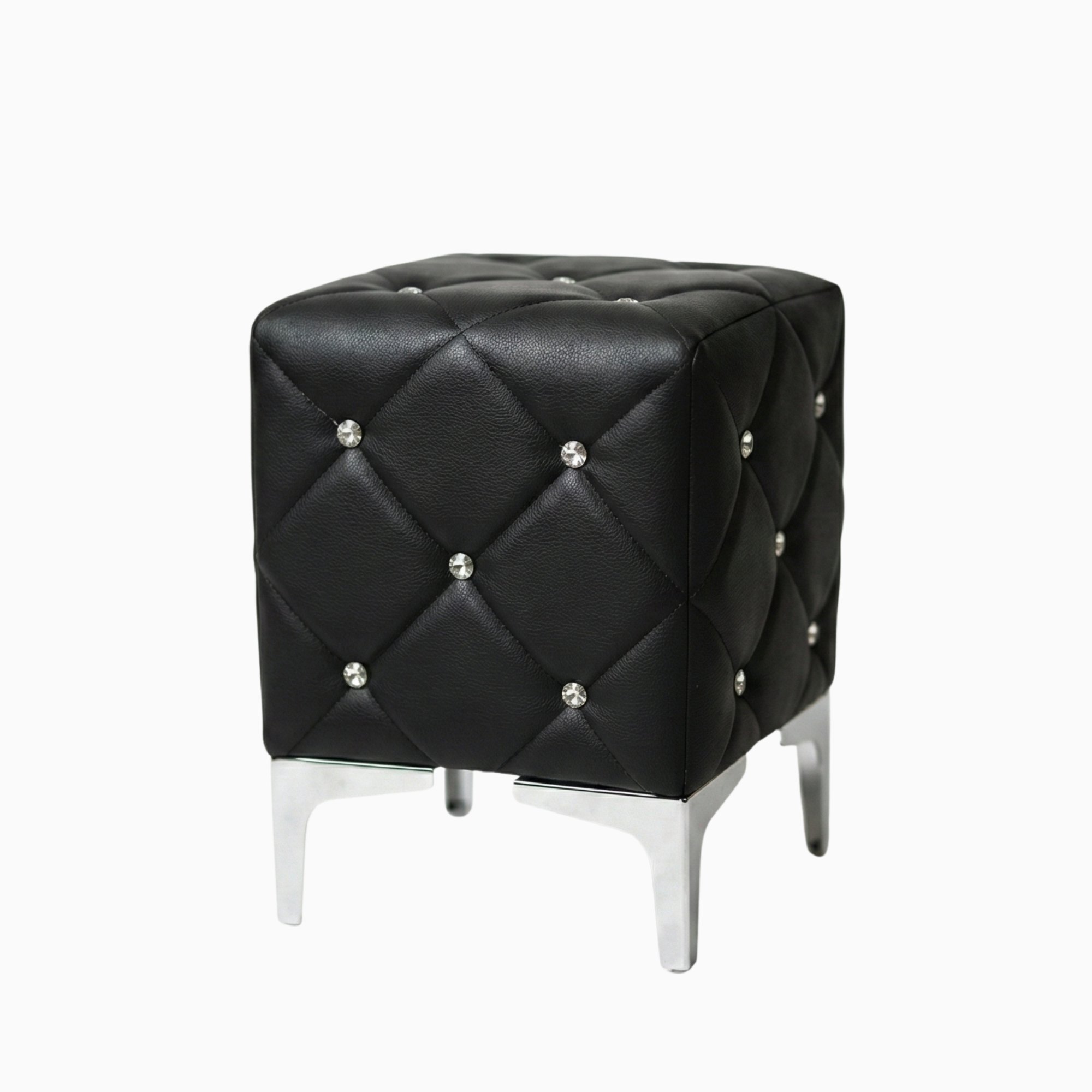Small Black Tufted Ottoman