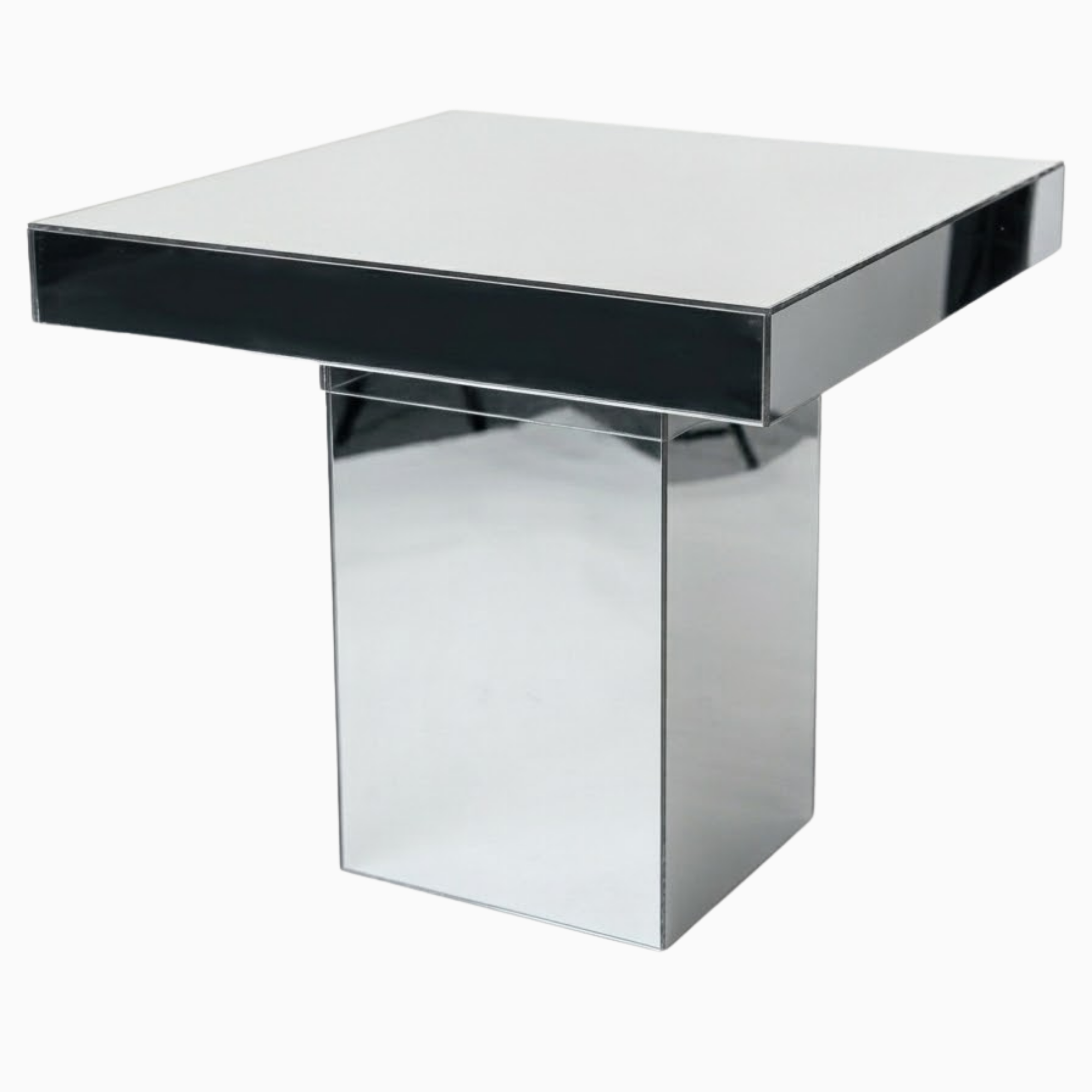 Silver Mirror Side Table