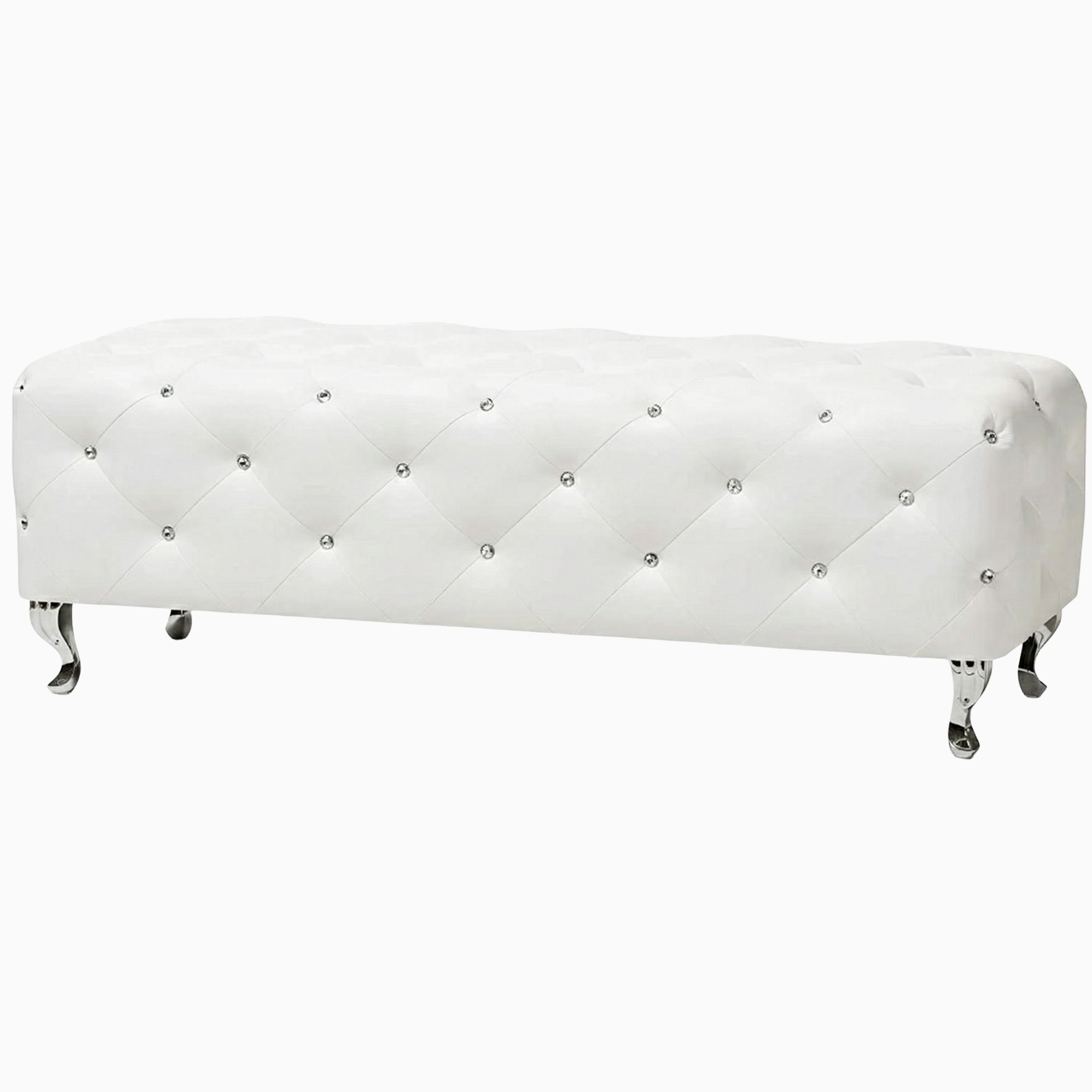 White Tufted Ottoman