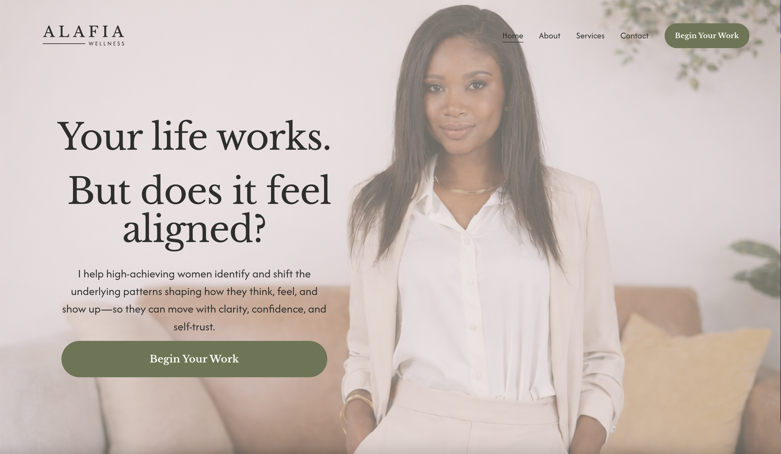 Alafia Wellness homepage built with ProLaunchKit