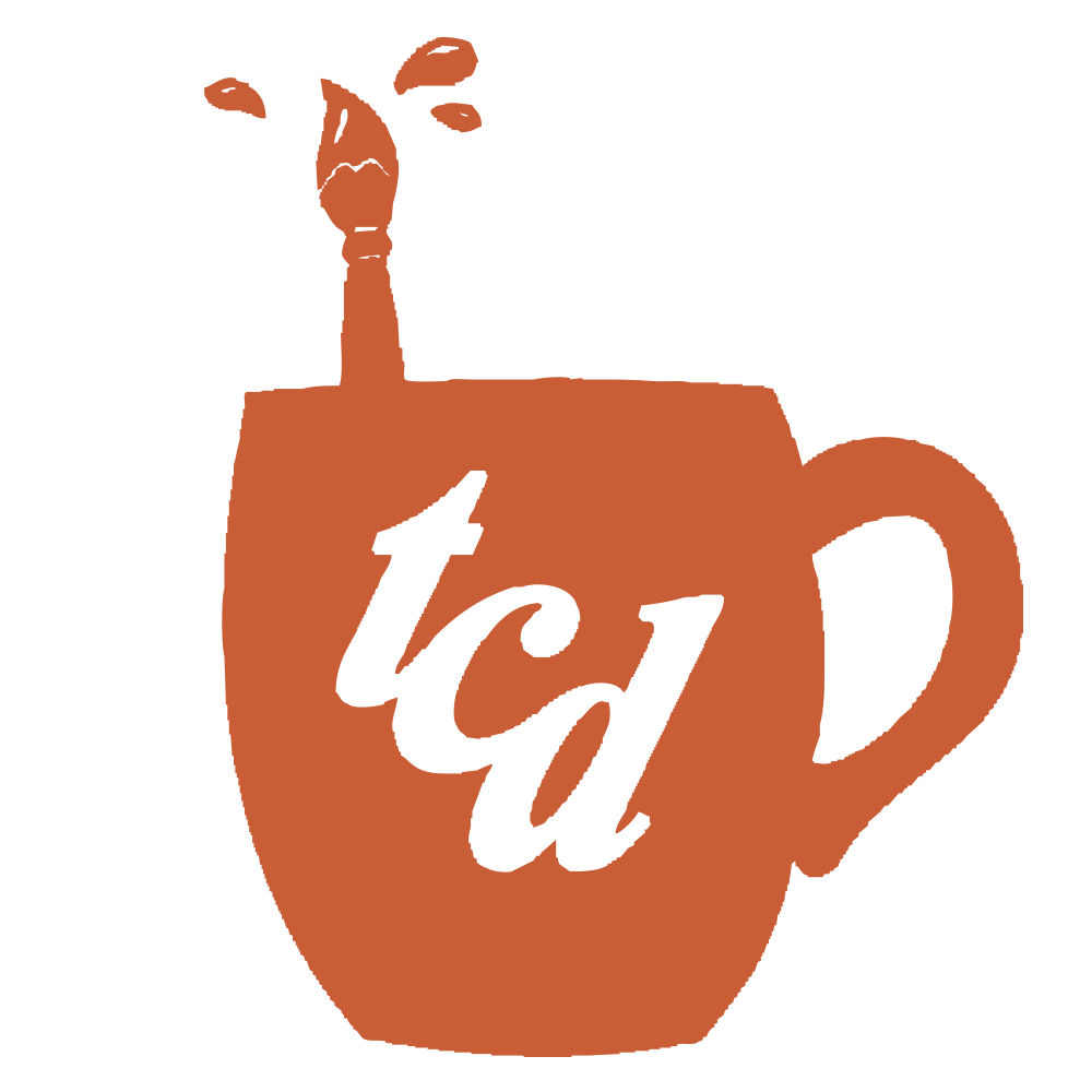 caffeinated designer artistic mug logo