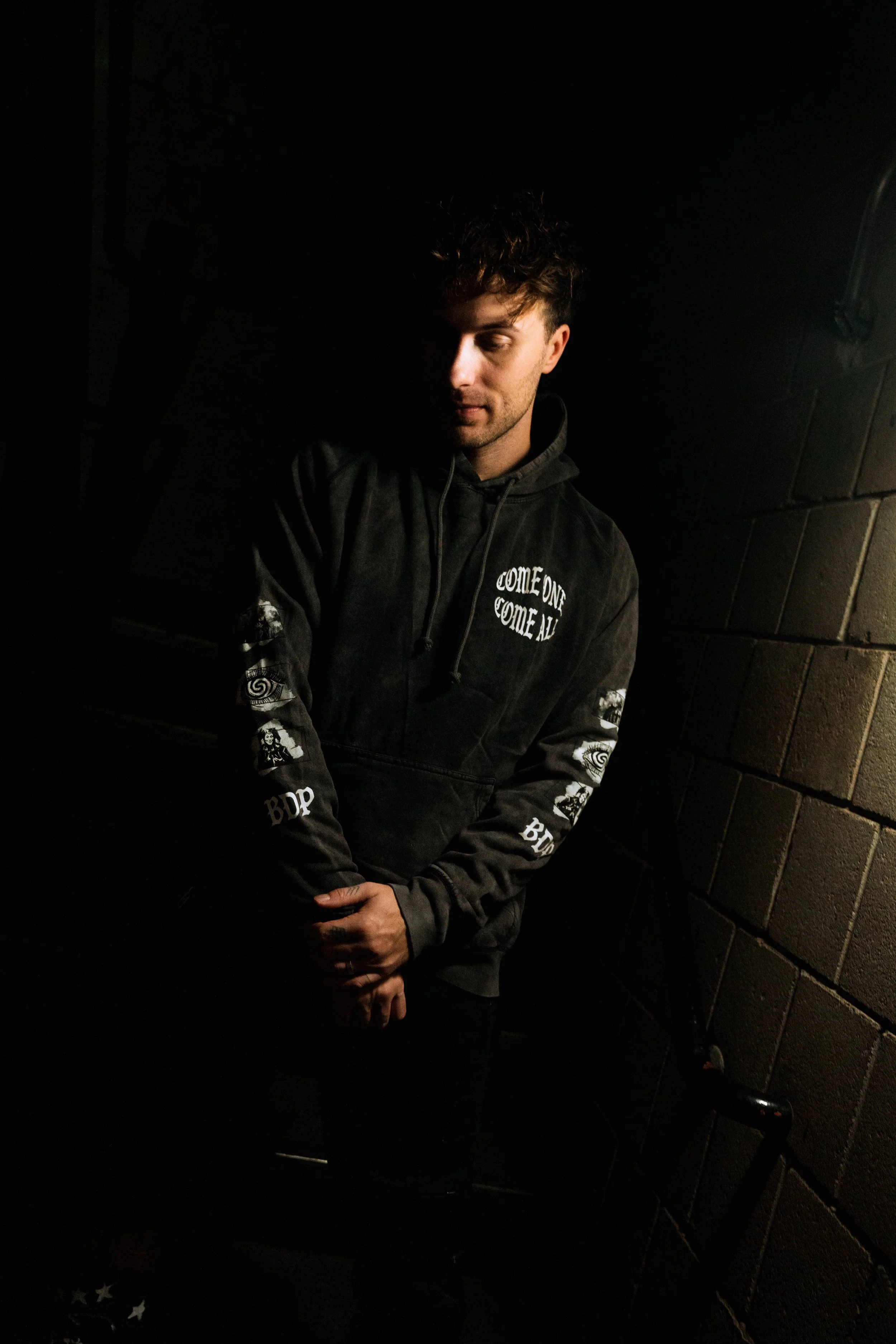 Vintage Black Mineral Wash Hoodie