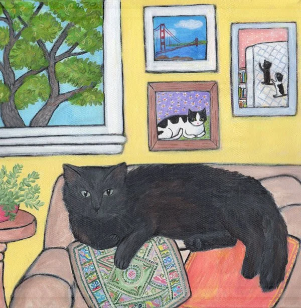 "I am so appreciative of what you have done!  Thank you so much for the painting and the additional note cards. Your paintings are so evocative of the souls of these furballs we love so much. " 
-Jean P.