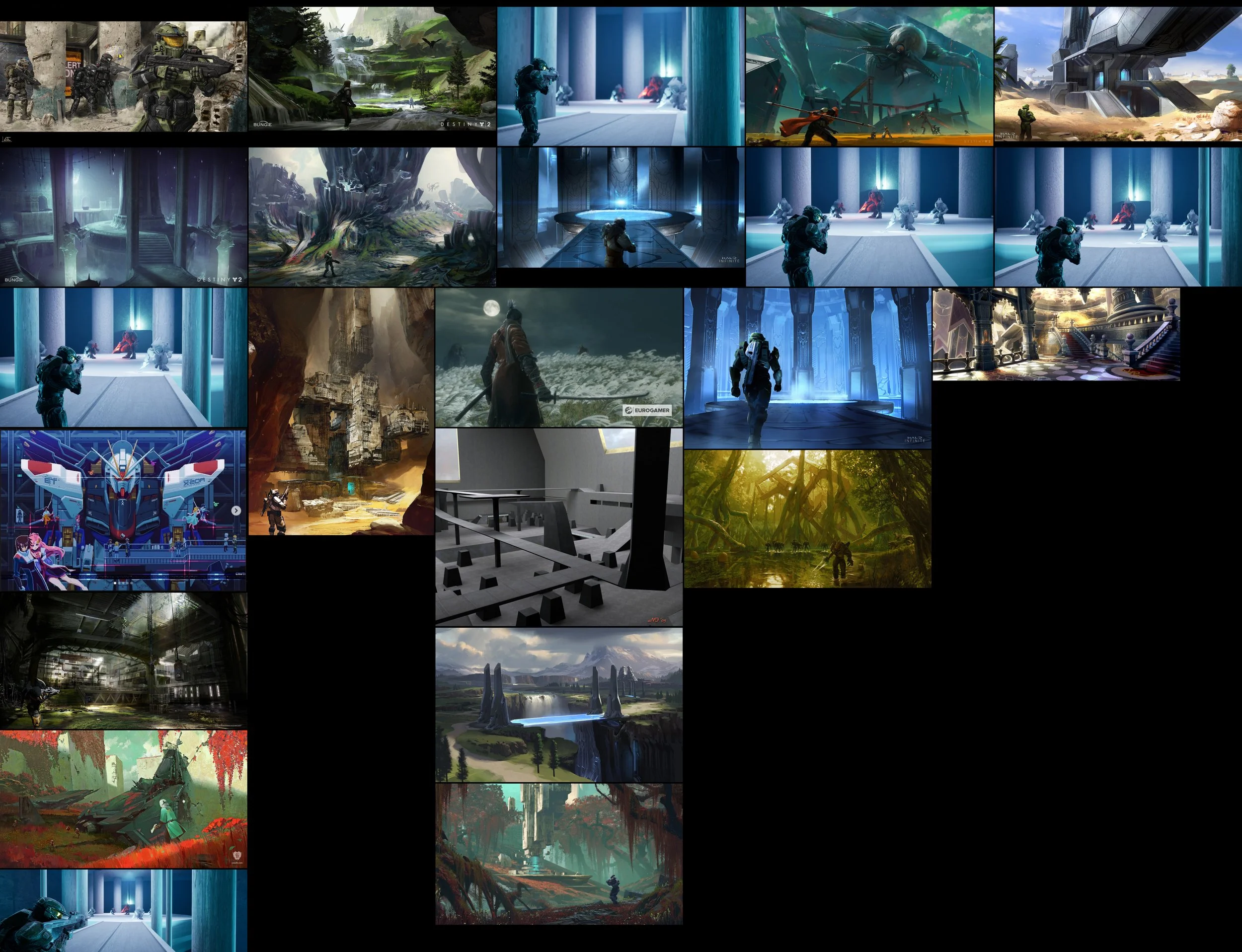 Mood board for this project from PureRef.