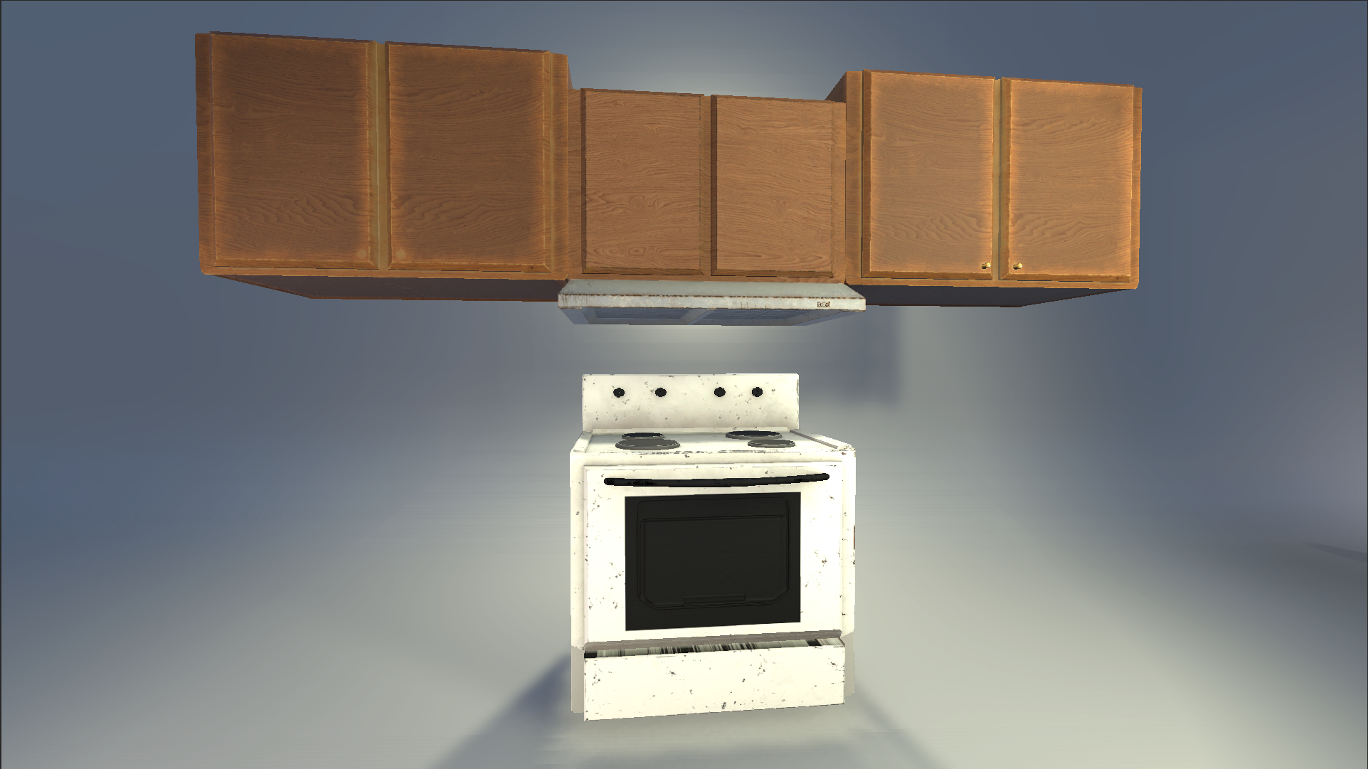 Rendered in Unity. From "The Quiet Pressure". Tris : (Stove) 1682 | (Stove Hood) 284 | (Cabinet) 102