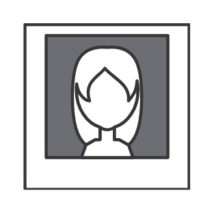 Geometric drawing of an outline square with sections divided by vertical, horizontal, and circle lines.