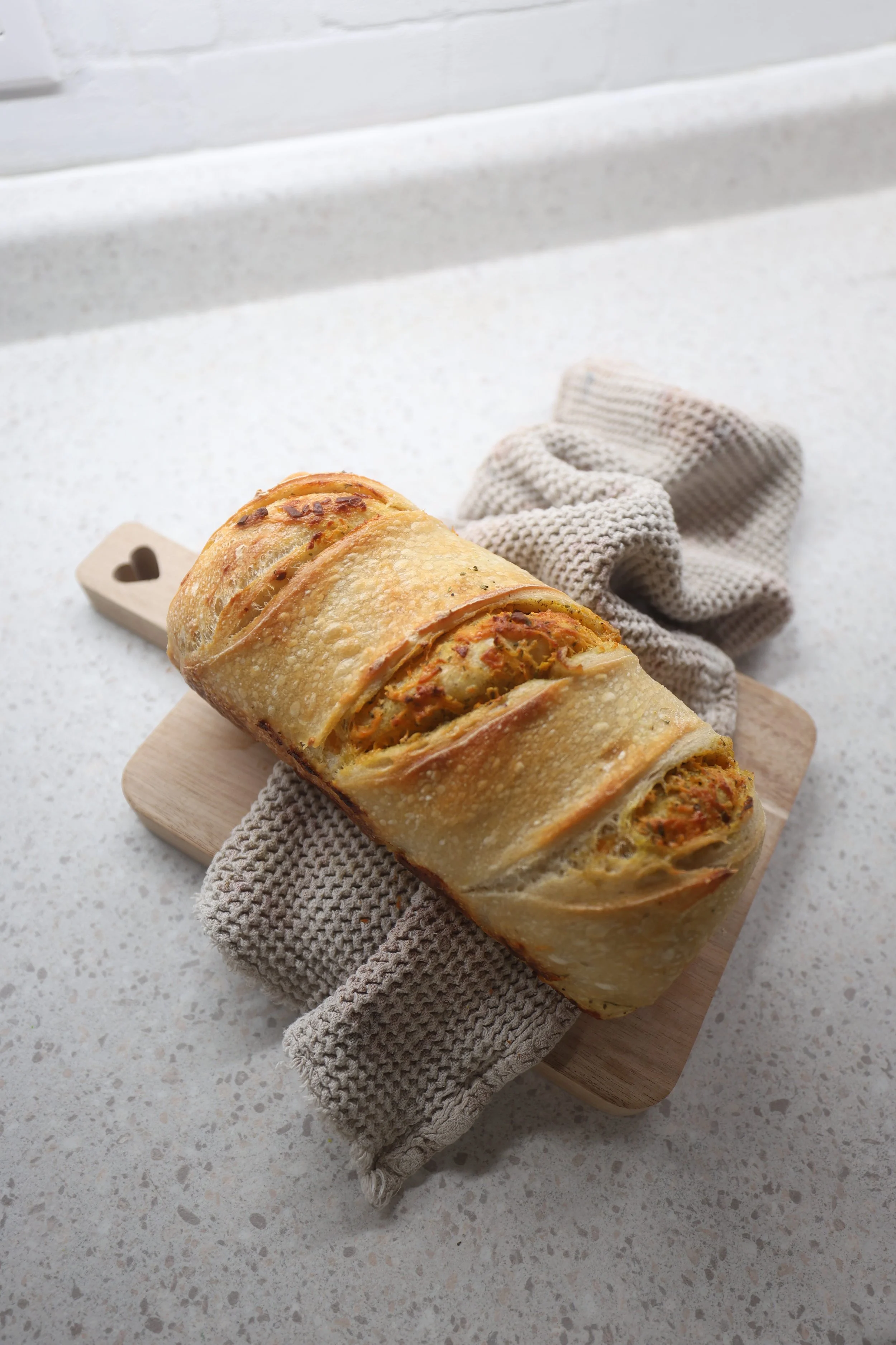 Garlic Herb & Cheddar Sourdough Loaf