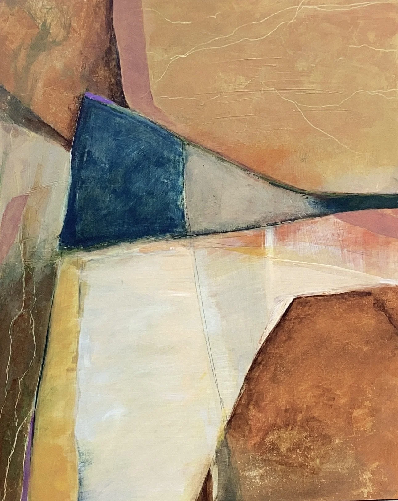 "Quartz Band II", 2026. Acrylic on wood panel - 16" x 20"