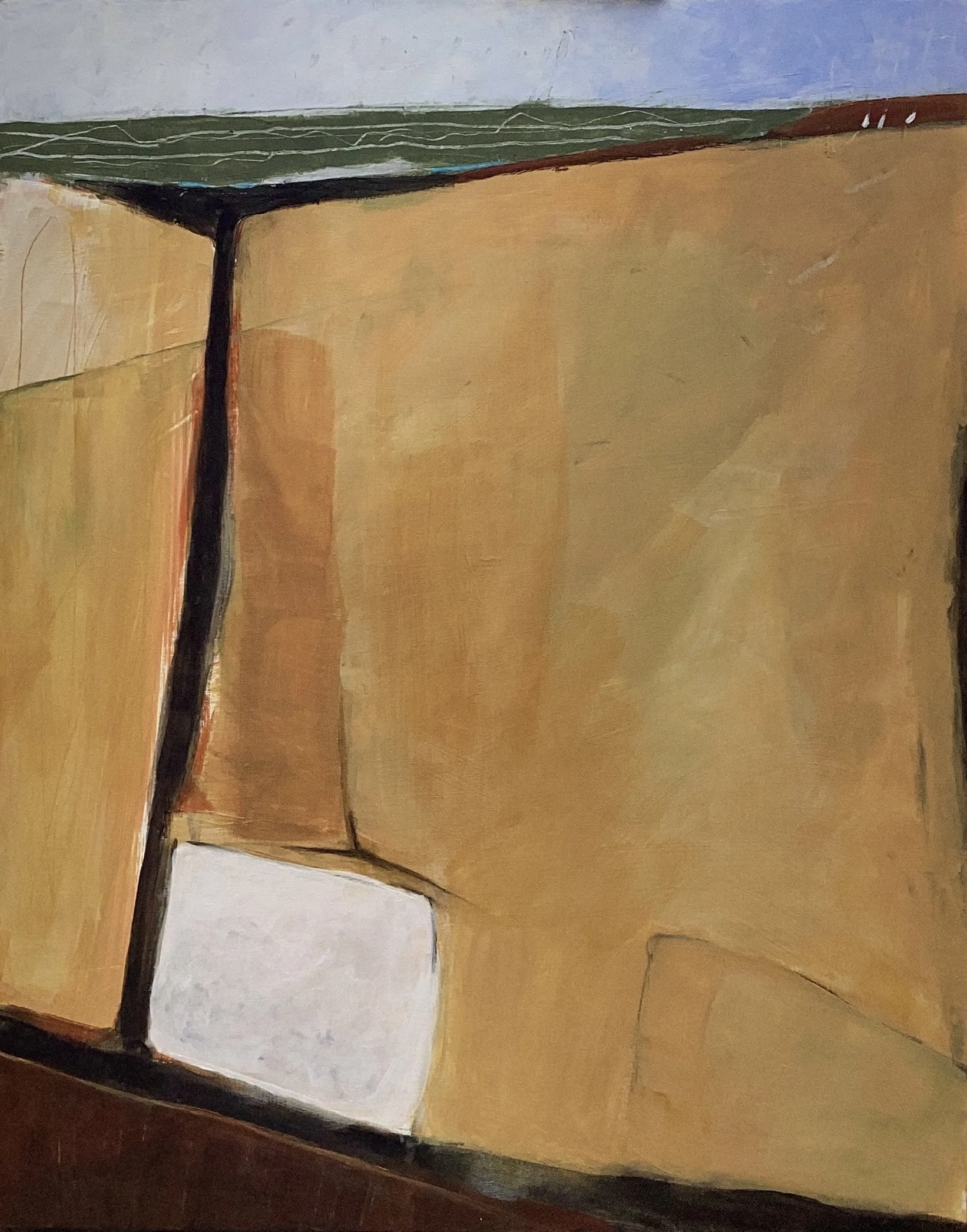 "Under the Meadow", 2025. Acrylic on wood panel - 16" x 20"