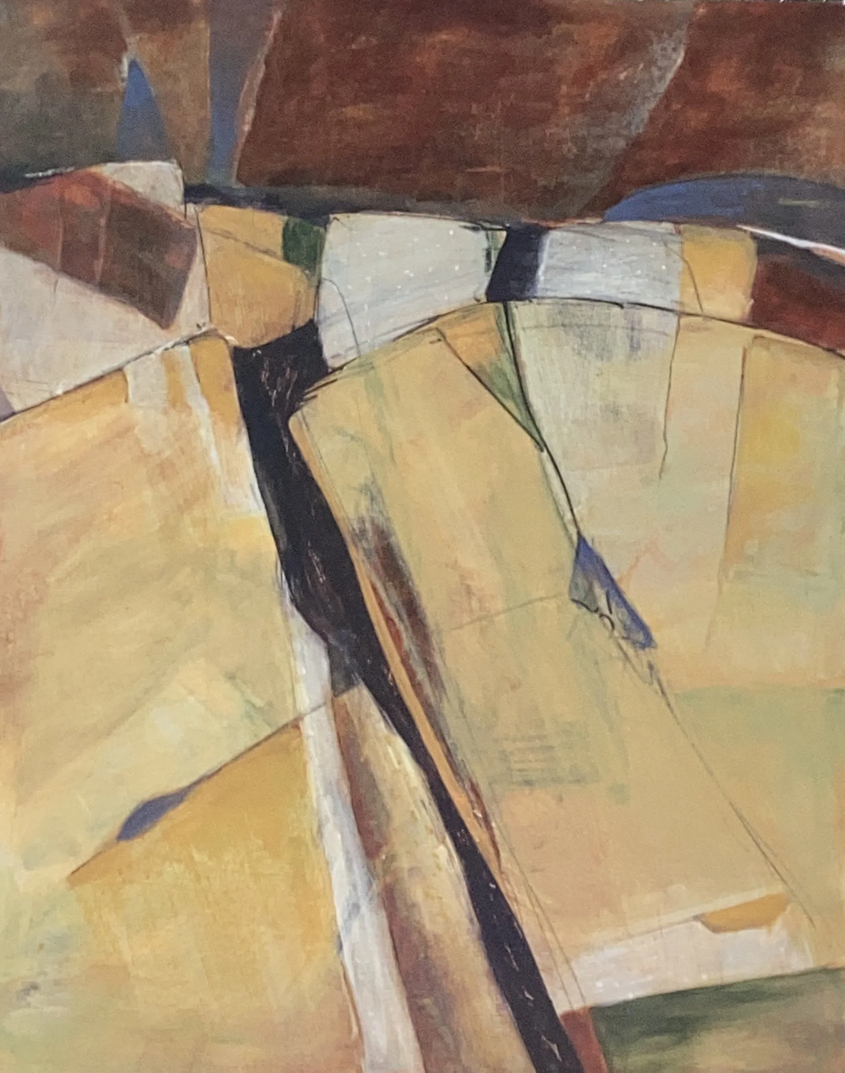 "Fractured Sandstone", 2026. Acrylic on wood panel - 16"x20"