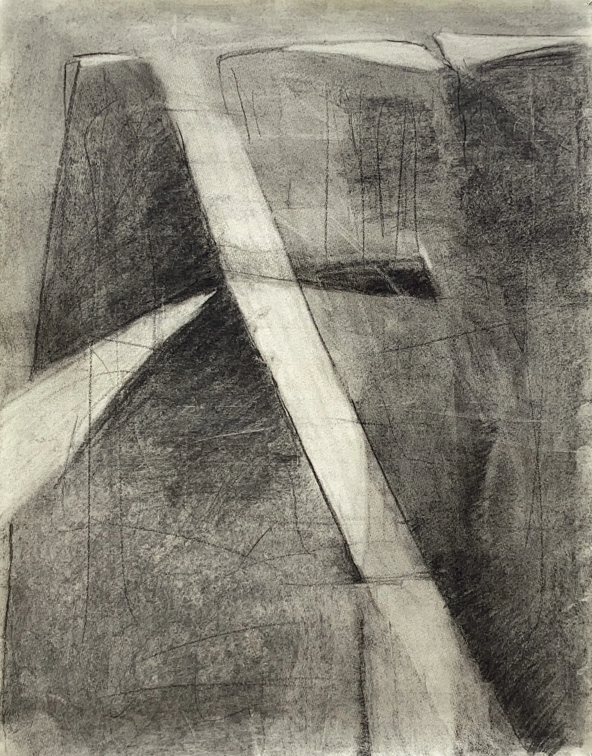 "Sash", 2023, Charcoal on paper - 19" x 24 3/4"