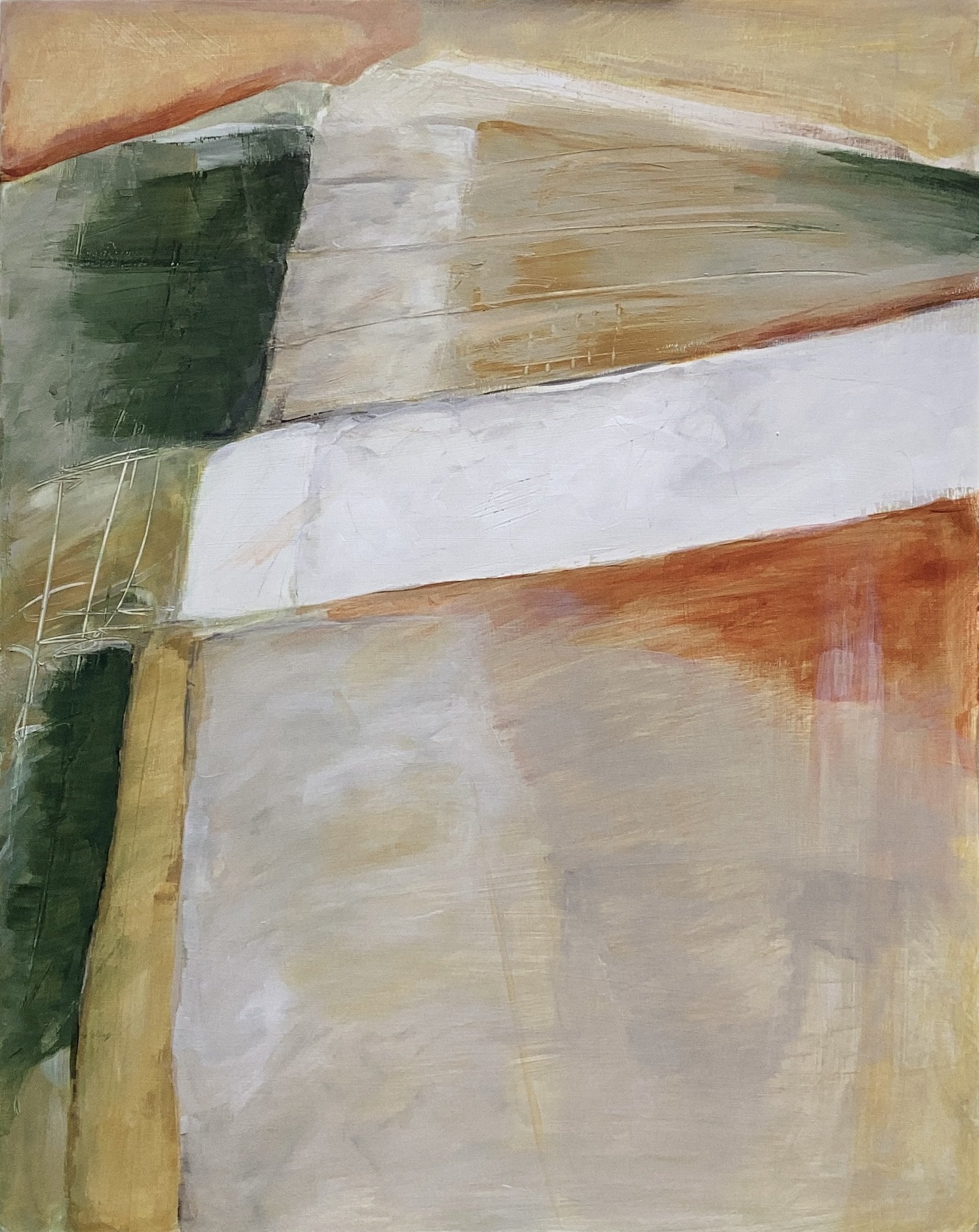 "Quartz Band", 2025. Acrylic on wood panel - 16" x 20"