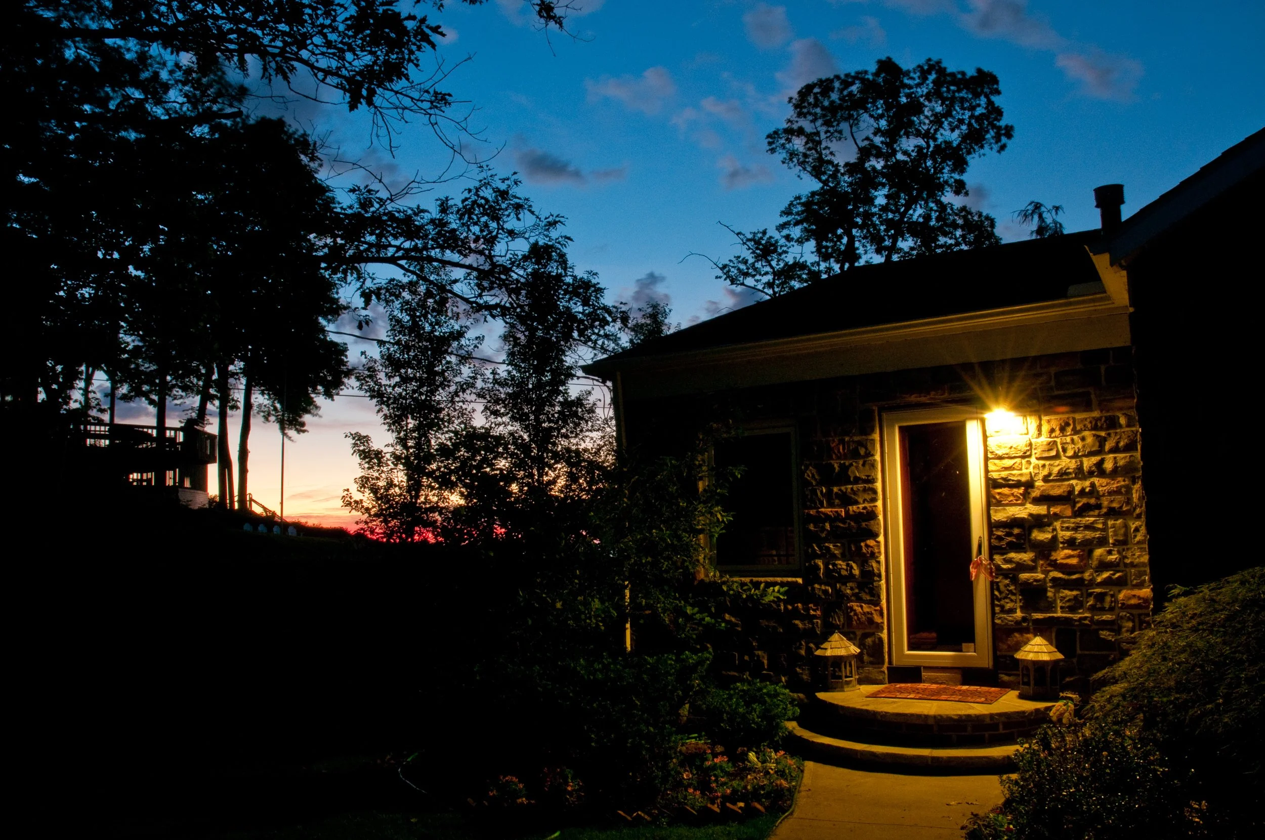 Little House by the Lake at Dusk