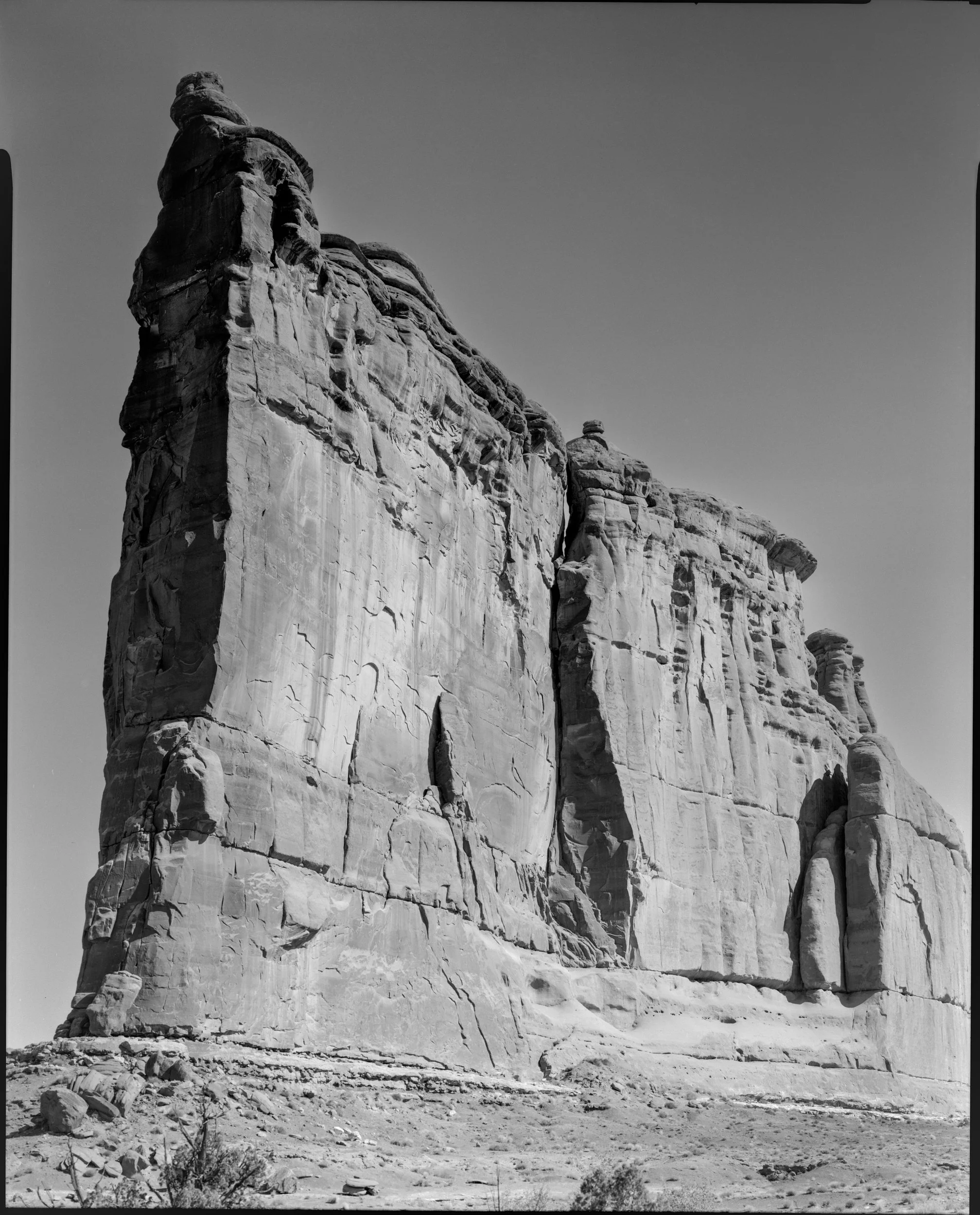 Courthouse Tower in black and white, Arches National Park, Utah