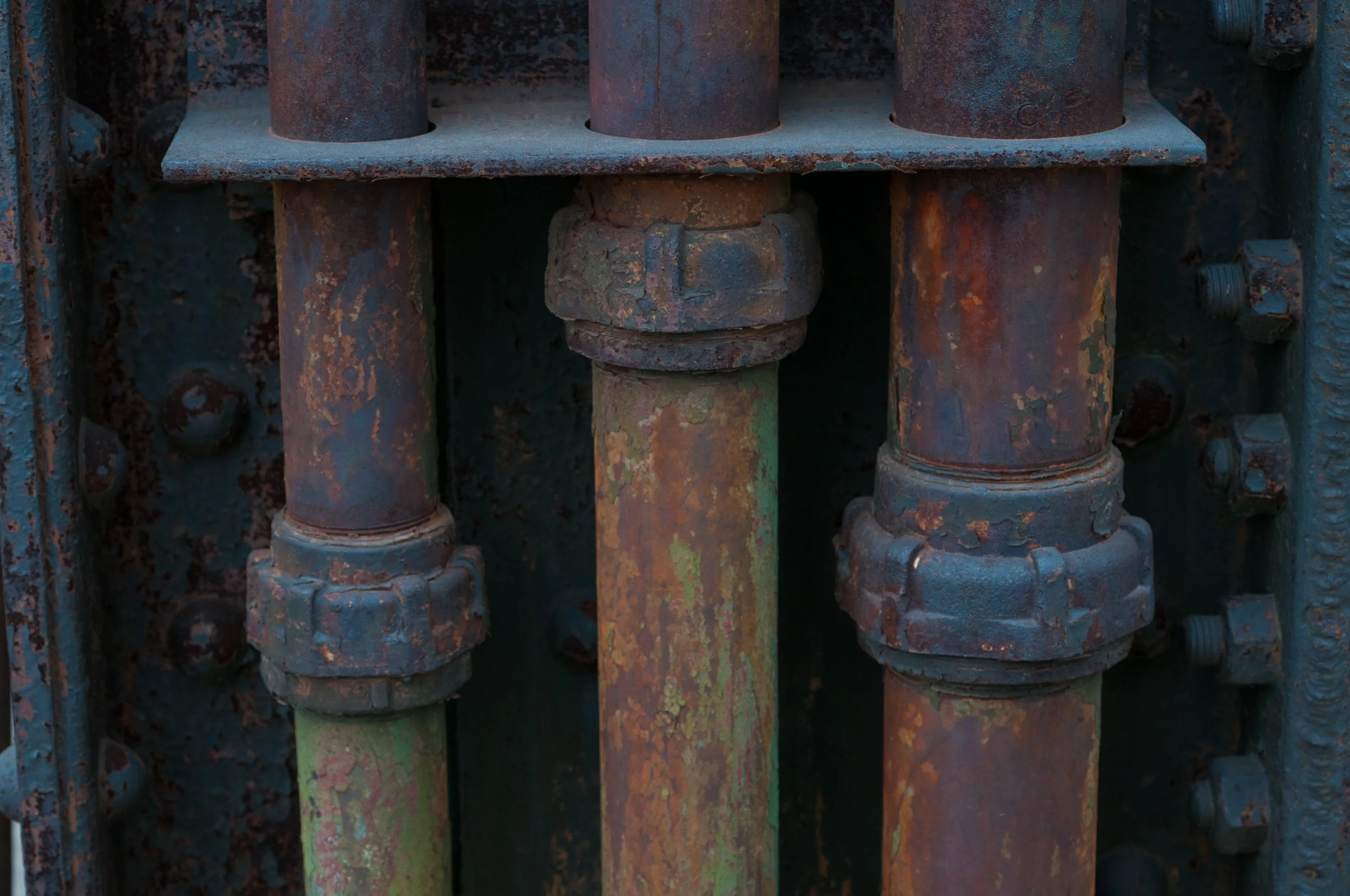Pipes with Multi Colored Rust